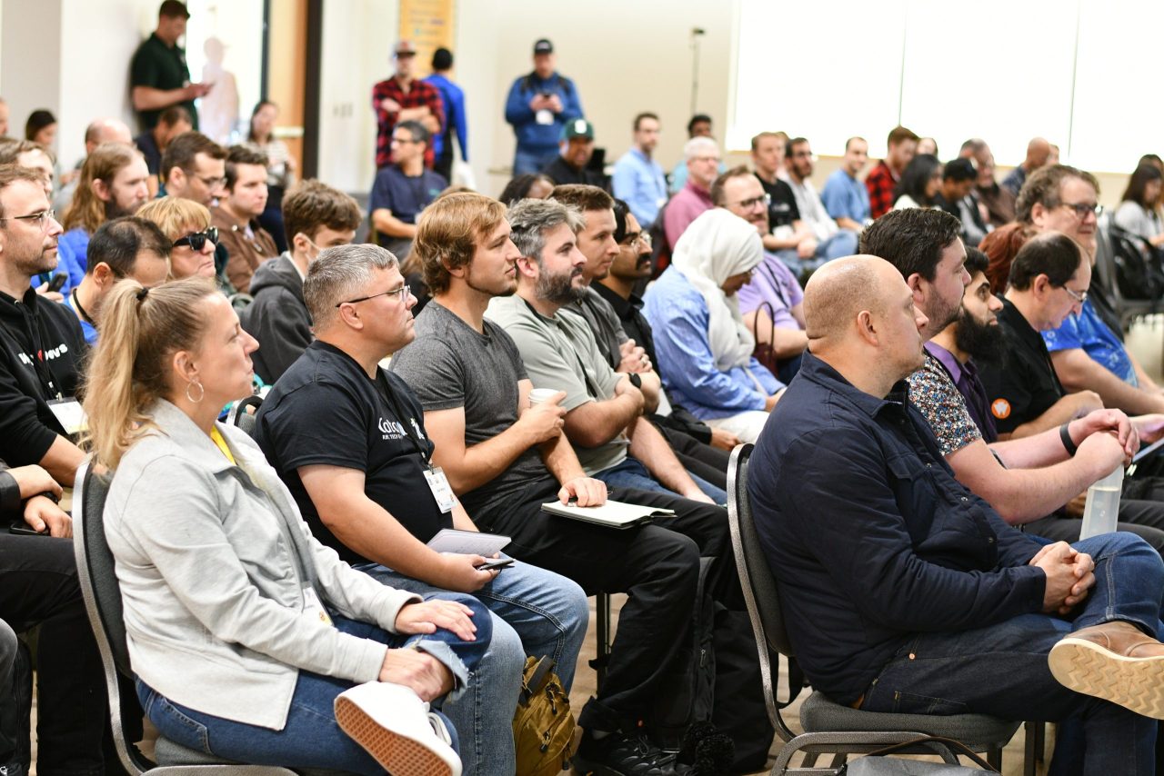 Full house for a session during WordCamp Canada 2025.